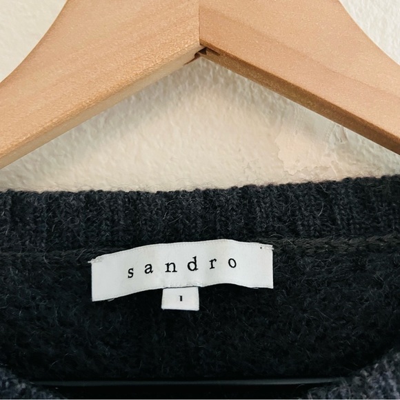 SANDRO Women's Gray Wool Blend Sweater Size 1/Small - Picture 6 of 6